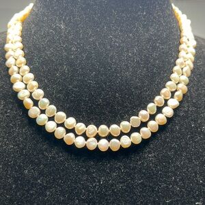 NWOT dual strand fresh water pearls with sterling silver clasp!
